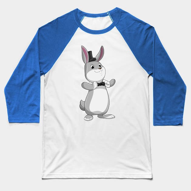 Rabbit with Top hat & Bow tie Baseball T-Shirt by Markus Schnabel